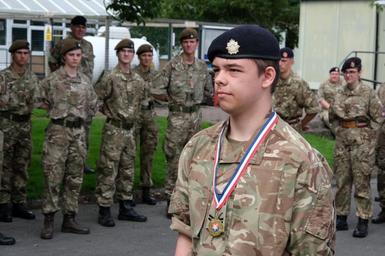 Me winning an award with the Army Cadets